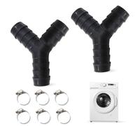 2 Pcs Conexión para Desague Lavadora y Lavavajilla Conector para Manguera, Tubo Doble para Lavavajillas y Lavadoras (20 mm)