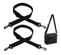 2 PCS Correa Bolso Bandolera Largo Negra, Correa de Bolso Bandolera Ajustable y Universal, Correa de Hombro de Nylon Negro, Longitud 75-130cm para Bolsas de Viaje, Ordenadores Portátiles y Más
