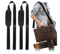 2 Pcs Correa para Bolso, 57”Ajustable Bandolera, Alternativa Muy Elástica a Las Correas de Bandolera con Hombreras para Bolsas de Ordenador Bolsas de Viaje Longitudes 150cm Negro, Plateado Botón
