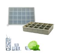 2 Pcs Cubiteras Para Hielo Con Tapa,Cubiteras Para Hielo Silicona, Molde Hielo,Cubitera Hielo Para Bebidas FríAs,Whisky (15 Compartimentos×1 + 24 Compartimentos×1) verde
