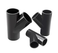 2 pcs Dark gray thick plastic diagonal tee PVC 45 degree drainage pipe fittings 20 25 32 40 50mm open drain socket joint(40mm)