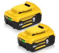 2 pcs DCB184 Repuesto para Dewalt 18V batería DCB184 DCB180 DCB181 DCB182 DCB200 DCB201 DCB204 con indicador LED Goodexo (Amarillo)