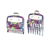 2 Pcs de Guía Juego de Peine Guía Compatible con Wanl Cortapelos, Plásticos Peines Maquina Cortar Pelo Compatible, Cubierta Protectora Cortadora, Peine de Peluqueria Profesional (Versión de graffiti)