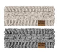 2 Pcs Diademas Pelo Mujer Invierno Diadema de Punto con Calentador de Oreja Vendas Elasticas Anchas Banda Oido Calentador Otoño Invierno Patinaje Sobre Hielo, Viajes para Correr