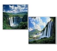 2 pcs Diamond Painting bosque Caer, 5D Diamond Painting Kit Completo, Kit DIY de Pintura Diamante con Diseño de Mosaico, Cuadro Diamantes Manualidades Adultos para Decoración Casa 30x30cm 0D-815