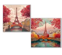 2 pcs Diamond Painting Dibujos animados Árbol, 5D Diamond Painting Kit Completo, Kit DIY de Pintura Diamante con Diseño de Mosaico, Cuadro Diamantes Manualidades Adultos para Decor Casa30x30cm 0D-514