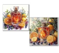 2 pcs Diamond Painting fruta espíritu, 5D Diamond Painting Kit Completo, Kit DIY de Pintura Diamante con Diseño de Mosaico, Cuadro Diamantes Manualidades Adultos para Decoración Casa 100x100cm 0D-866