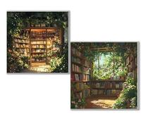 2 pcs Diamond Painting Libro planta, 5D Diamond Painting Kit Completo, Kit DIY de Pintura Diamante con Diseño de Mosaico, Cuadro Diamantes Manualidades Adultos para Decoración Casa 60x60cm 0D-856