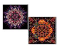 2 pcs Diamond Painting Mandala flor, 5D Diamond Painting Kit Completo, Kit DIY de Pintura Diamante con Diseño de Mosaico, Cuadro Diamantes Manualidades Adultos para Decoración Casa 100x100cm 0D-622