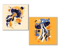 2 pcs Diamond Painting medusa Dibujos animados, 5D Diamond Painting Kit Completo, Kit DIY de Pintura Diamante con Diseño de Mosaico, Cuadro Diamantes Manualidades Adultos Decor Casa100x100cm 0D-870