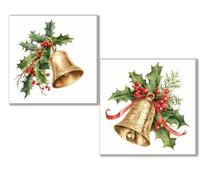 2 pcs Diamond Painting Navidad campana, 5D Diamond Painting Kit Completo, Kit DIY de Pintura Diamante con Diseño de Mosaico, Cuadro Diamantes Manualidades Adultos para Decoración Casa 40x40cm 0D-845