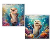 2 pcs Diamond Painting torre de agua lindo, 5D Diamond Painting Kit Completo, Kit DIY de Pintura Diamante con Diseño de Mosaico, Cuadro Diamantes Manualidades Adultos para Decor Casa40x40cm 0D-876