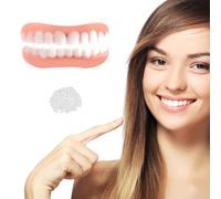 2 Pcs Dientes Postizos Temporales Dentaduras Postizas Instantáneas Protesis Dental Arriba Y Abajo, Carillas Dentales Ajustables Para Hombre Mujer Recupera Una Sonrisa Confiada