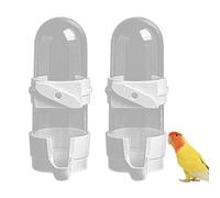 2 PCS Dispensador de agua para pájaros Alimentador de agua para pájaros de plástico Sin ensuciar Contenedor de alimentos Accesorios para jaulas automáticas Alimentador de jaula suspendido para p