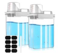 2 Pcs Dosificador Detergente Lavadora, 1800 ml Recipientes para Detergente en Polvo con Vaso Medidor, Dispensador de Detergentes, para Almacenamiento de Arroz Integral