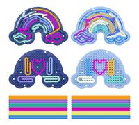 2 Pcs Double Side Silicone Calm Down Fidget Toy Sensory Activity Board,Incluye 20 Cordones de Silicona Stress Relief Toys,para Desarrollar Habilidades Manuales Viajes,Alivio de Ansiedad,Estrés,ADHD