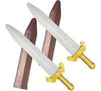 2 pcs espada de juguete con halloween de la vaina 19 en larga espada medieval segura cosplay plástico falso para jugar juguetes peleadores para niñas para niños a jugar a los guerreros romanos