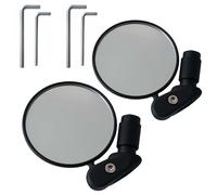 2 PCS Espejo Retrovisor de Bicicleta, Ajustable 360° para Manillar de 17.4mm-22mm, HD Gran Angular, Visibilidad Mejorada para Bicicletas de Montaña y Urbanas