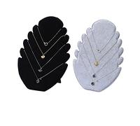 2 Pcs Expositor Collar para Colgar Collares, Expositor Collares Largos, Exhibidor Collares, Soporte de Joyería para Colgar, Mostrar los Collares, Colgantes, Pulsera(Negro, Gris)