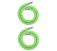 2 Pcs Exquisite Hemp Twisted Barrier Ropes for Places of Worship/Airports/Cinemas,1.5m 2 2.5 3m Long Thicken Stanchion Rope with Silver Hooks(Green1,2.5m/8.2ft)