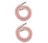 2 Pcs Exquisite Hemp Twisted Barrier Ropes for Places of Worship/Airports/Cinemas,1.5m 2 2.5 3m Long Thicken Stanchion Rope with Silver Hooks(Pink,1.5m/5ft)