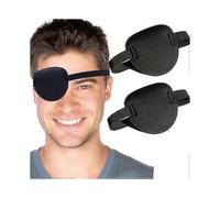 2 Pcs Eye Patches,Eye Patch for Adults,3D Adjustable Eyepatch for Right or Left Eye,One Eye Cover for Lazy Eye,Pirate Costume(Black)