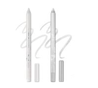 2 Pcs Eyeliner Metallic Glitter Eye Liner Lápiz para Mujeres,Eyeliner Lip Liner impermeable Sombras de ojos Lápiz de cejas Pluma Maquillaje de ojos (05silver&02blanco)