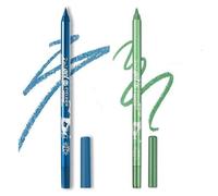 2 Pcs Eyeliner Metallic Glitter Eye Liner Lápiz para Mujeres,Eyeliner Lip Liner impermeable Sombras de ojos Lápiz de cejas Pluma Maquillaje de ojos (07 Azul y 08 Verde)