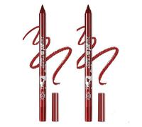 2 Pcs Eyeliner Metallic Glitter Eye Liner Lápiz para Mujeres,Eyeliner Lip Liner impermeable Sombras de ojos Lápiz de cejas Pluma Maquillaje de ojos (10 Rojo y 10 Rojo)
