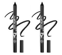 2 Pcs Eyeliner Metallic Glitter Eye Liner Lápiz para Mujeres,Eyeliner Lip Liner impermeable Sombras de ojos Lápiz de cejas Pluma Maquillaje de ojos (01 Negro y 01 Negro)