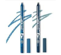 2 Pcs Eyeliner Metallic Glitter Eye Liner Lápiz para Mujeres,Eyeliner Lip Liner impermeable Sombras de ojos Lápiz de cejas Pluma Maquillaje de ojos (07 Azul y 09 Azul frío)