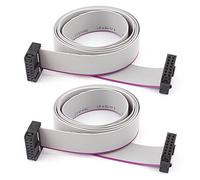 2 Pcs FC14P 14-Pin DIY IDC Enchufe Extensión Plano Cinta Cable Alambre 100cm
