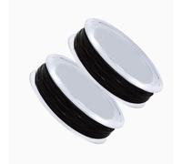 2 PCS Fio Elástico de Poliéster, 10 m Hilo Elástico Negro para Pulseras, 0.8 mm Cordón de Nailon Satinado, Línea Elástica de Cristal, para Manualidades y Rosario