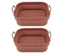 2 PCS Frey Casky Casker Casker de freidora sin estribo | Tolerante al calor 440 ° F & lavavajillas Safe | Accesorios de freidora para una mejor cocina/drenaje de aceite / (Brown)