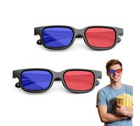 2 Pcs Gafas 3d,Gafas 3d Rojas Y Azules,Gafas 3d Para Juegos De Ordenador,Gafas 3d De Tv,Para Películas, Juegos De Pc,Gafas De Anaglifo 3d,Espectáculos De Luz,Cine En Casa,Fiestas De Vacaciones