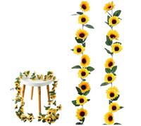 2 PCS Girasoles Artificiales,Artificial Girasol Guirnalda 230CM,Guirnalda Artificial de Girasol,Flores Artificiales Decoracion,Guirnalda de Girasol Artificial,Artificiales Girasoles Decoracion