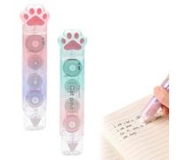 2 pcs Goma de borrar retráctil, Pegamento de cinta - Meow, diseño de pata, juego para tareas de escritura de niños, suministros escolares divertidos y prácticos (Estilo aleatorio)