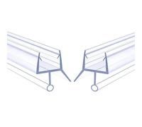 2 PCS Goma Mampara Ducha Inferior, Sello de Goma Transparente Impermeable de 0,7 M, Fácil de Cortar e Instalar for Puertas de Vidrio Sin Marco(Standard type,6mm/0.23in)