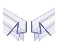2 PCS Goma Mampara Ducha Inferior, Tira de Sellado de Vidrio Sin Marco, Detener Fugas de Ducha, Sello de Ducha de PVC Transparente for Puertas de Vidrio(0.84m/33"x2pcs,10mm/0.39")