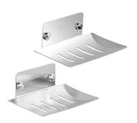 2 Pcs Jabonera Pared, Jaboneras de 304 Acero Inoxidable para Ducha con Adhesivo y Tornillos, Jabonera Escurridora para Cocina Baño Balcón para Almacenar Esponja Jabón Cepillo