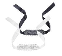 2 PCS Lace Eye Mask for Women, sexy de encaje hueco con los ojos vendados para adultos White & Black, máscara mascarada transparente con correas de corbata para la fiesta de cosplay de Halloween