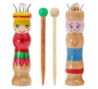 2 PCS Lana de Punto con Aguja de Ganchillo, Crochet Kit Principiantes Kit Agujas Crochet con 4 Ganchos Muñecas de Punto, de Madera para Lana Manualidades Artesanía Kit Crochet