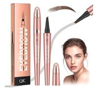 2 Pcs Lápiz de Cejas Mágico, Lapiz cejas 3D Resistente al Agua, Nuevo lápiz de cejas Microblading Marrón oscuro