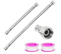 2 Pcs Latiguillos de Fontanería, Manguera de Conexión Flexible Mangueras de Grifo G3/8", Conectores Latiguillos de Grifería Mangueras flexibles de Acero Inox para Baños Cocinas(10 cm, 20 cm)