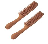 2 PCS Madera COW ANTIÁTICA Madera de Madera Pediendo el Peine de Madera Antiestático con Frizz para Barba Todo Tipo de Cabello