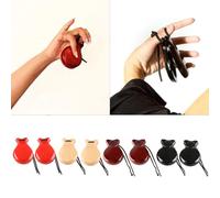 2 Pcs Madera Española Castanets Flamenco Dance Castanets Con Cuerdas Cadena Percusión Instrumento Musical