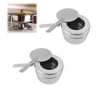 2 PCS Mini Estufa de Alcohol con Tapa Quemador de Alcohol Quemador de Fondue Quemador De Alcohol Estufa de Alcohol Recipientes para Pasta de Combustión para Camping Bufé Olla Caliente Cocina
