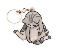 2 PCS Mischief Cat Interactive Keychain, Funny Wiggling Cat Keychain With Rotating Cats Eggs, Pull-Out Cats Play With 3D Rotating Balls Fidget Toy, for Favorite People Women Men Children Birthday