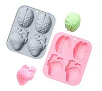 2 Pcs Moldes De Silicona De Halloween, Mini Moldes De Pudin De Cerebro, Moldes De Chocolate Cerebral, Molde De Cerebro De Halloween,Adecuado Para Moldes De Diy Chocolate, Dulces, Galletas y Gelatinas