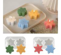 2 Pcs Moldes de Vela de Copo de Nieve Molde de Resina Epoxi de Navidad Molde de Fundición de Resina para Fabricación de Velas de Bricolaje Moldes de Silicona de Adornos Para Velas Jabón Cera (2 Pcs)